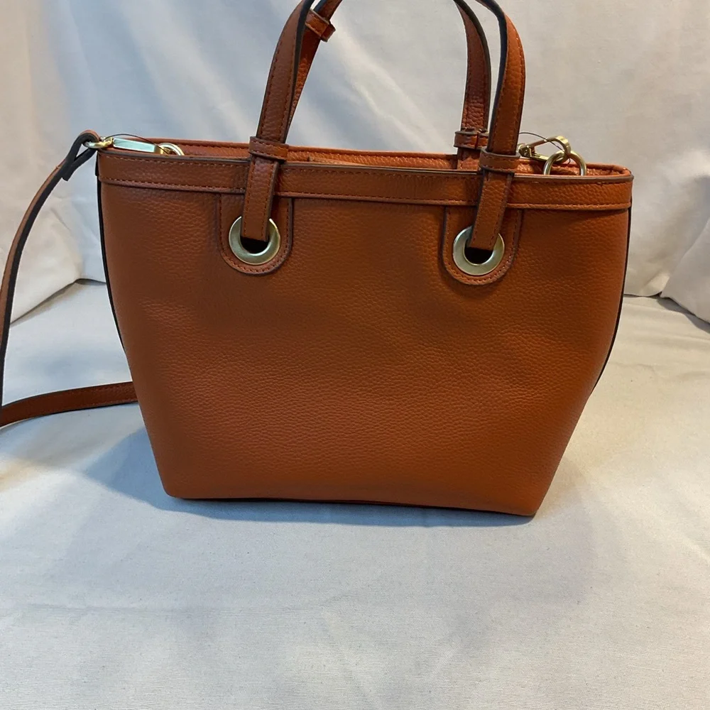 Nanette Leport NWT Light Brown Leather Purse, Shoulder Strap, Small Bag Keychain